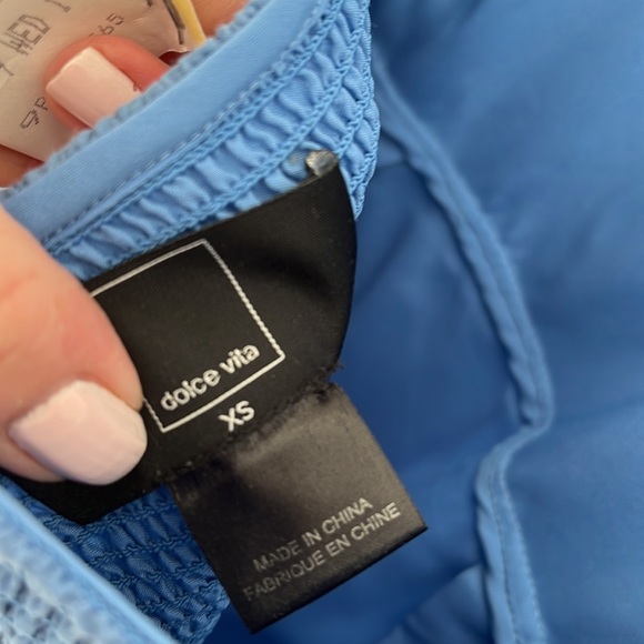 Dolce Vita Halter Blue Embroidered Dress - Picture 3 of 4